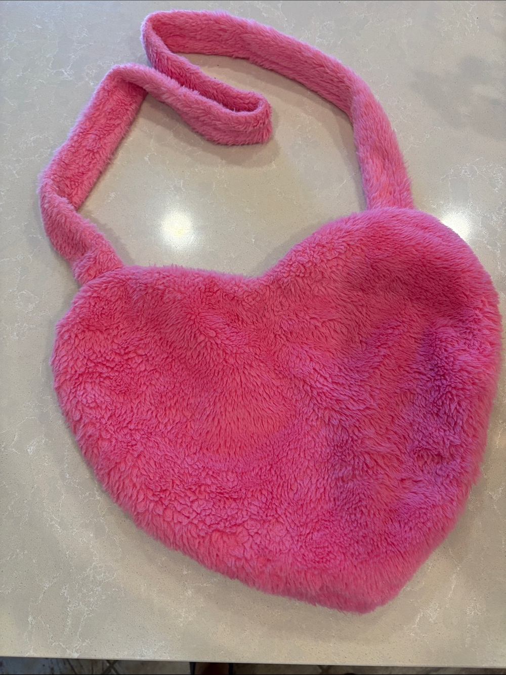 Plush Heart Crossbody Bag - Pink